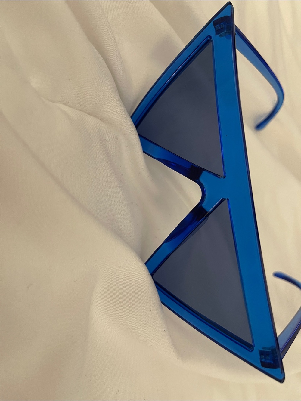 Triangular Blue Statement Sunglasses - Picture 2 of 2